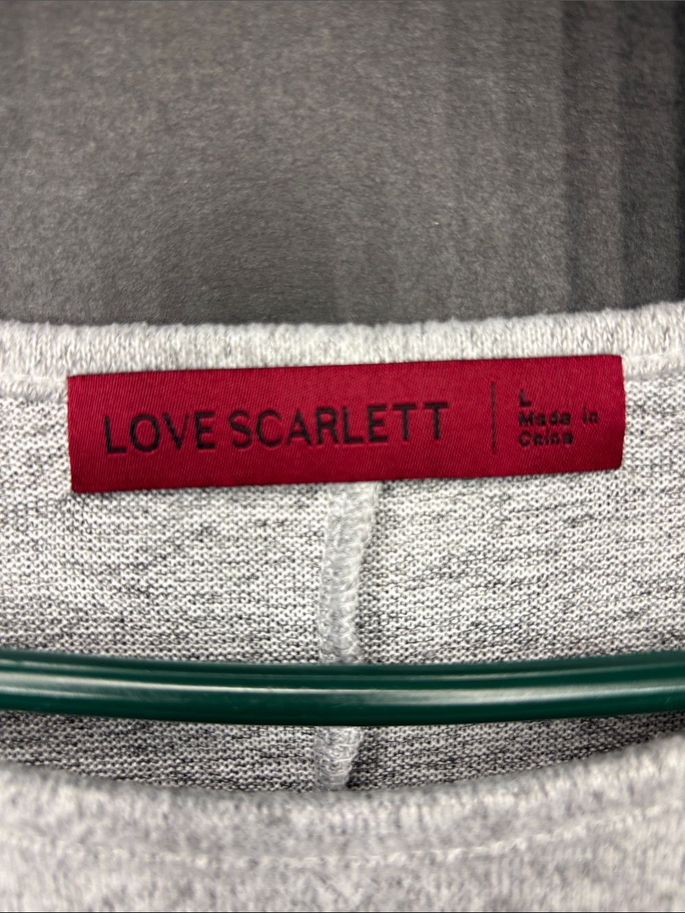 Light Gray Studded Crewneck Sweater Love Scarlett Brand Size L - Picture 2 of 5
